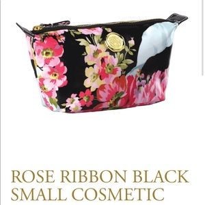 Anna Griffin Rose Ribbon Black Small Cosmetics Bag